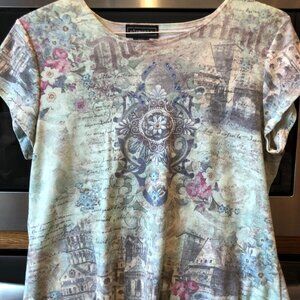 Elementz Short Sleeve Top Multi-Color Large